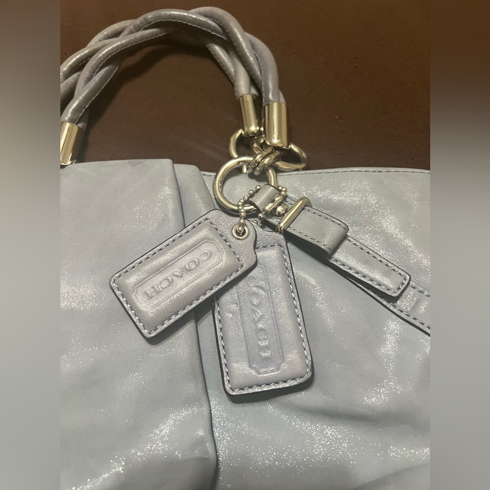 Coach Madison Sophia Shimmer Slate Gray Leather Handbag Model F22563 - Picture 11 of 11